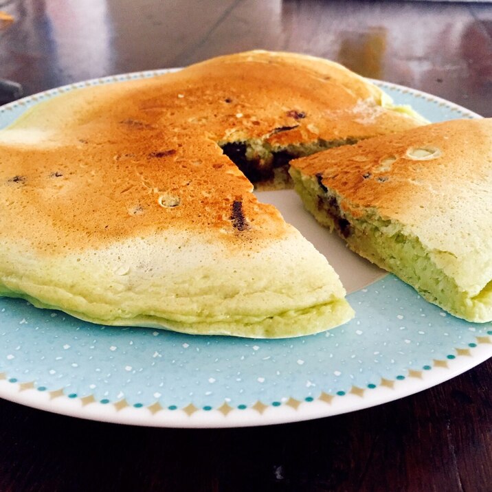 抹茶オレでホットケーキ